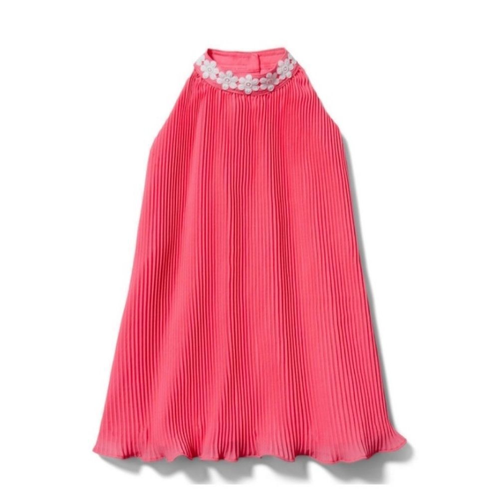 Size 3-6 Month Pink Girls Dress Bubblegum Pink Pleated Dress Sleeveless